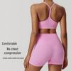 Plus Size Yoga Set: Beautiful Back, High Waist Shorts, Quick Dry Fitness Outfit