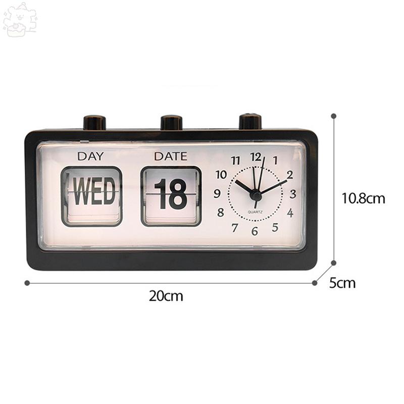 Vintage Fashion Flip Clock Digtal Flip Day Date Time Display Clock