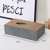 DeRien Leather Wood Grain Tissue Box