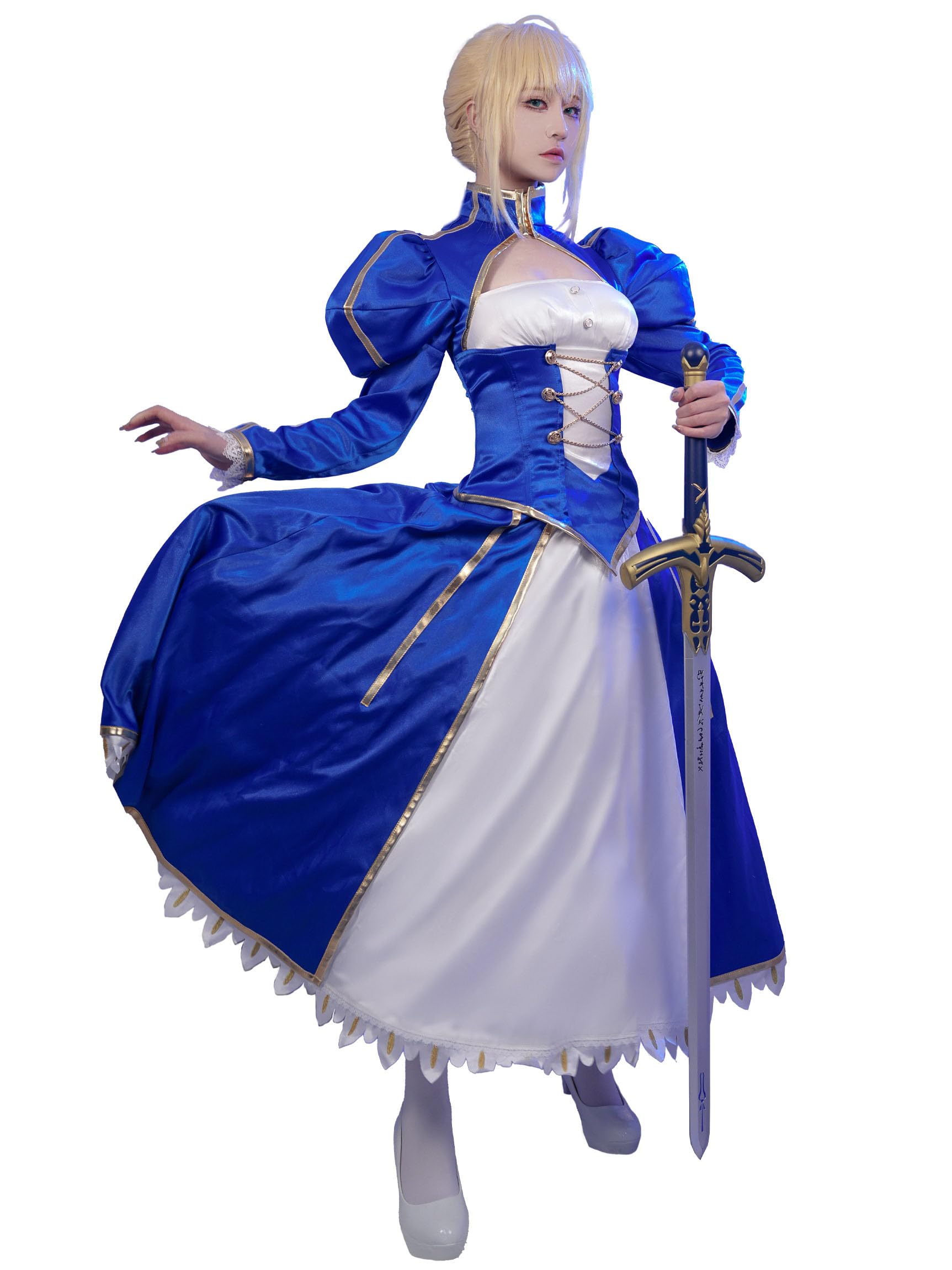 

Miccostumes Взрослый Аниме Игра Косплей Длинный Верх и Низ Причудливый Синий Женский Костюм Рыцаря/Воина, Милый, Моэ, Крутой, Костюм, Рукава, С открытой грудью синий