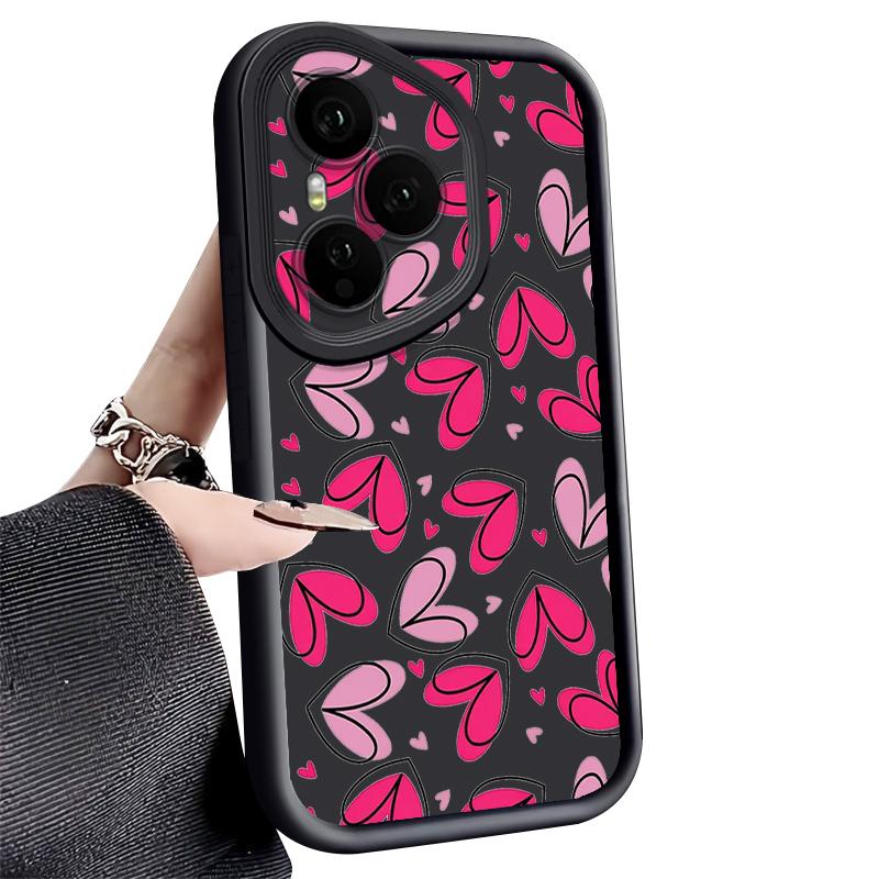 Hand drawn heart-shaped pattern Case For Honor 400 Lite 200 Pro Shockproof Bumper Soft Silicone Cover For Honor X9C Smart X8C