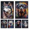 Watercolor Dogs Portrait Canvas Wall Art Poster Print - Lovely Modern Animals Picture for Kids Room Decor