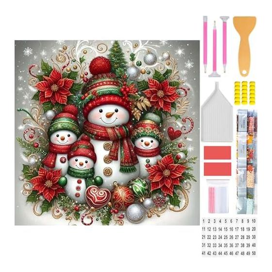 Amyaker Diamond Art Kit Square Beads Christmas Diamond Bead Painting Kit DIY Handmade Painting Craft Kit Mosaic Art 5D Mosaic Art Diamond Painting