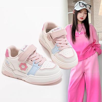 Mädchen Sportschuhe Mode Kinder Board Schuhe 2025 neu Frühling Mädchen weichsohlige weiße Schuhe mittlere und ältere Kinder Freizeitschuhe