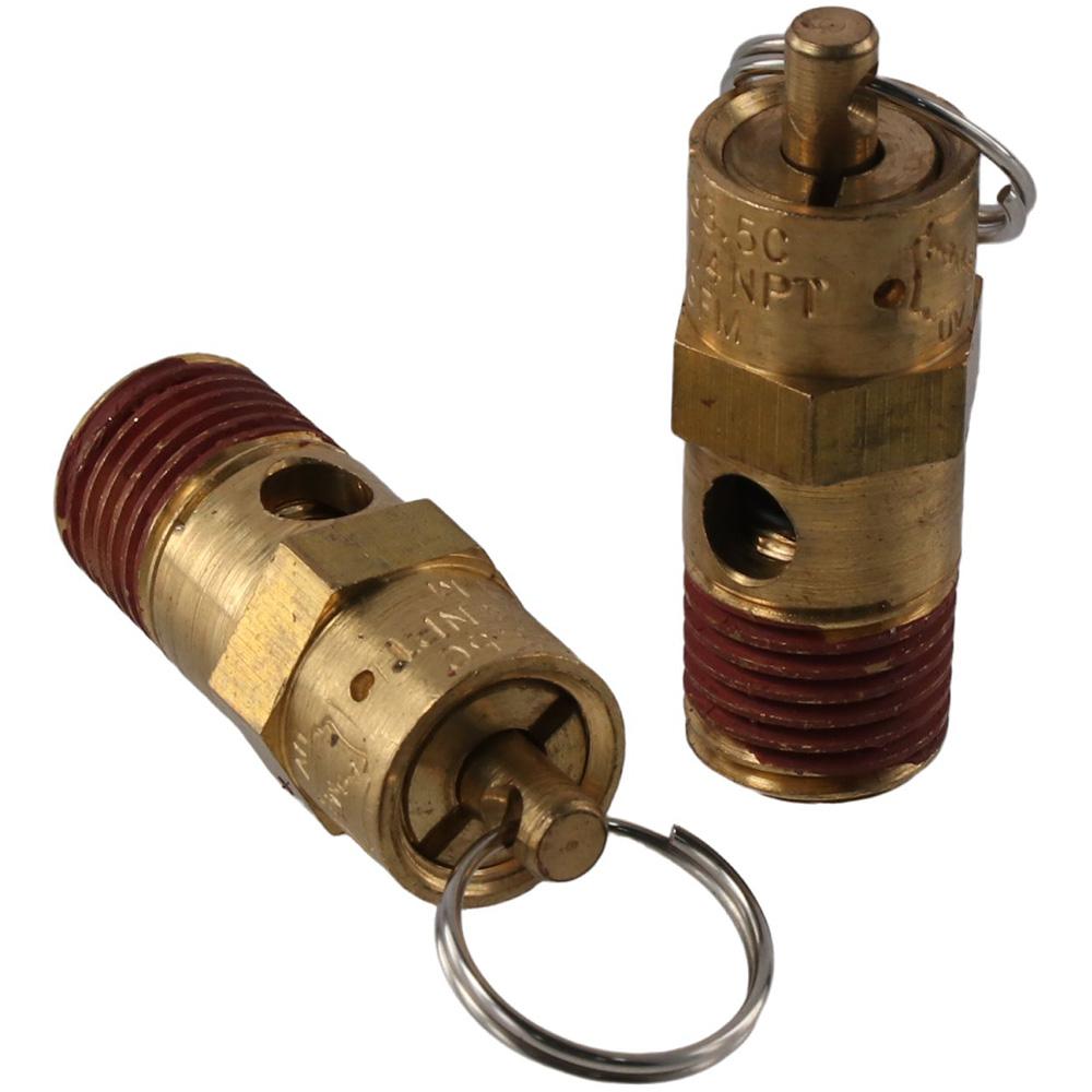 2Pcs 175 PSI Brass Safety Valve 1/4" Air Compressor Check Valve Air Compressor