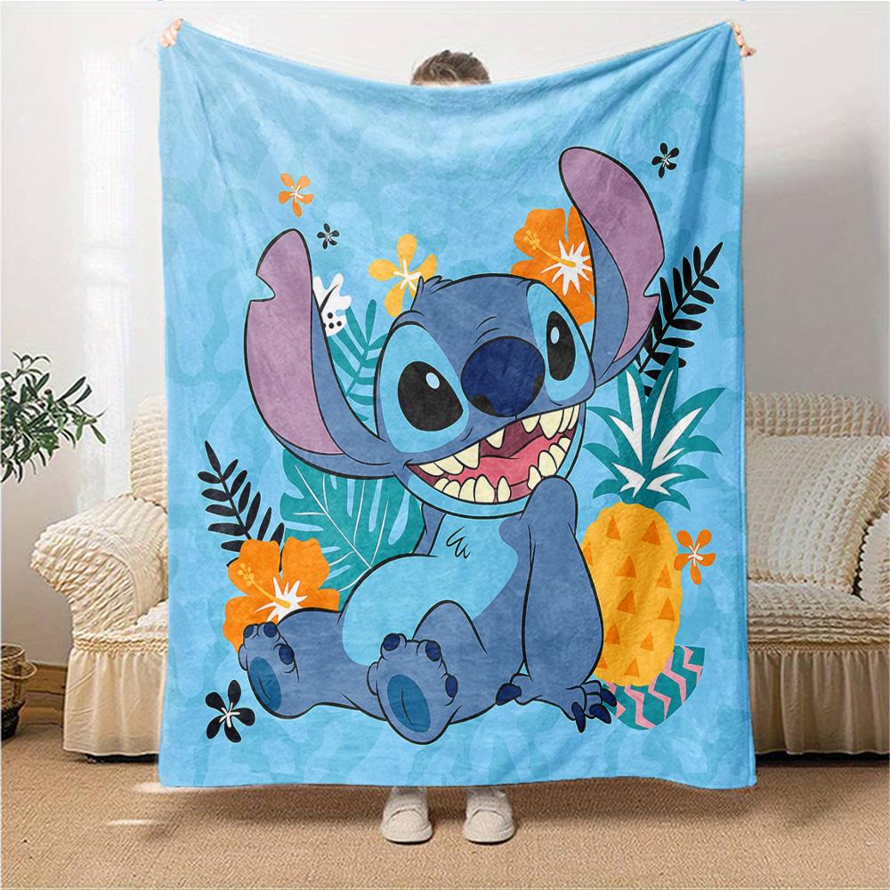 1Pc Lilo Stitch Tropical Adventure Blanket For Couch Bed Plush Cozy Fuzzy Blanket Super Soft Warm Blankets For Fall And Winter 091884