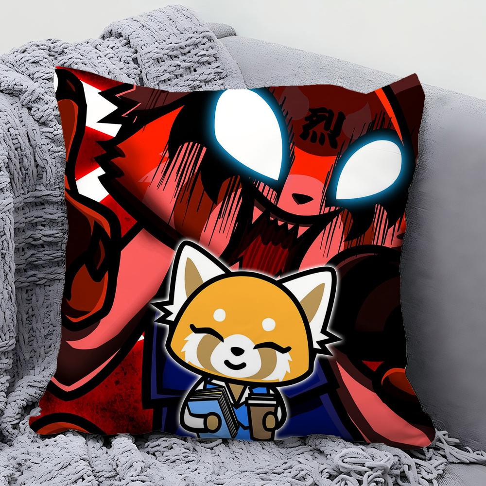 Cartoon Cute A-Aggretsuko Pillow Case Square Pillow Bedroom Sofa Leisure Comfort Cushion Car Living Room Home Decoration 40X40