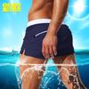 New Summer Low-rise Men's Back Pocket Swimming Hot Spring Nylon Drawstring Swimming Trunks