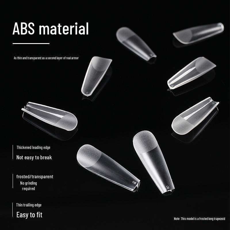 Jieliya Frosted Transparent Ultra-Thin Seamless Nail Tips - Full & Half Cover, No Etching, Size Supplement Included.