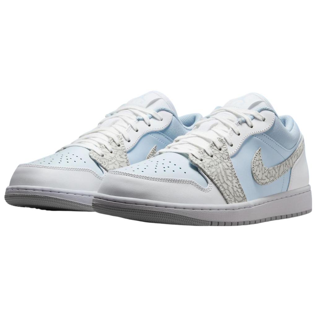 Air Jordan 1 Low SE Blue Tint Elephant Print Unisex Sneakers White Grey-Fog Sail IB7692-400