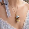 Comfortable Everyday Necklace Openable Oval Pendant Necklace, Dainty Birth Flower January To December Month Birthday Gift for Mom Wife Girlfriend