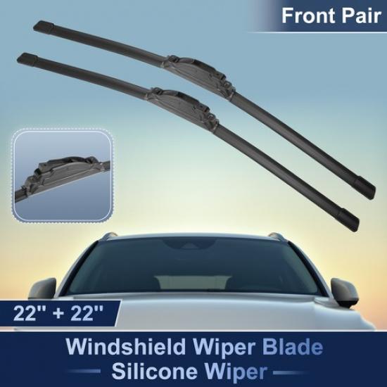 2pcs Front Silicone Windshield Wiper Blades for Ford F-150 2009- J / U Hook