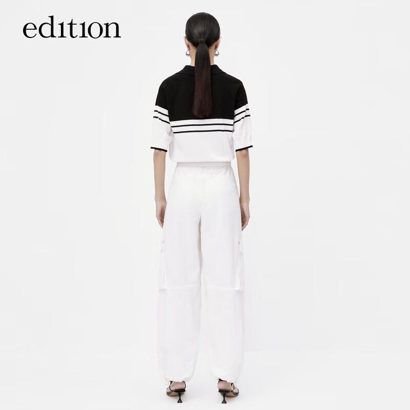 Edition Women's Color-Block Polo Knit Short-Sleeve Top