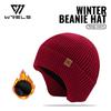 WRELS Unisex Winter Beanie Earflap Add Fleece Warm Cap Thermal Windproof Hat with Earflap Outdoor Thicken Ski Sports Knitted Hat