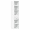 VidaXL Highboard White 40x42.5x185 Cm Engineered Wood, Sideboard, Cupboard, Side Cabinet, Cabinet, Storage Cabinet, 3281441