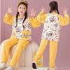Girls Flannel Pajama Set Cartoon Print Long Sleeve Sleepwear Kids 8 Years Winter Home Outfit