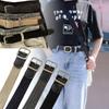 Stylish Canvas Belt For Men And Women Durable No Hole Square Buckle Fashionable Design
