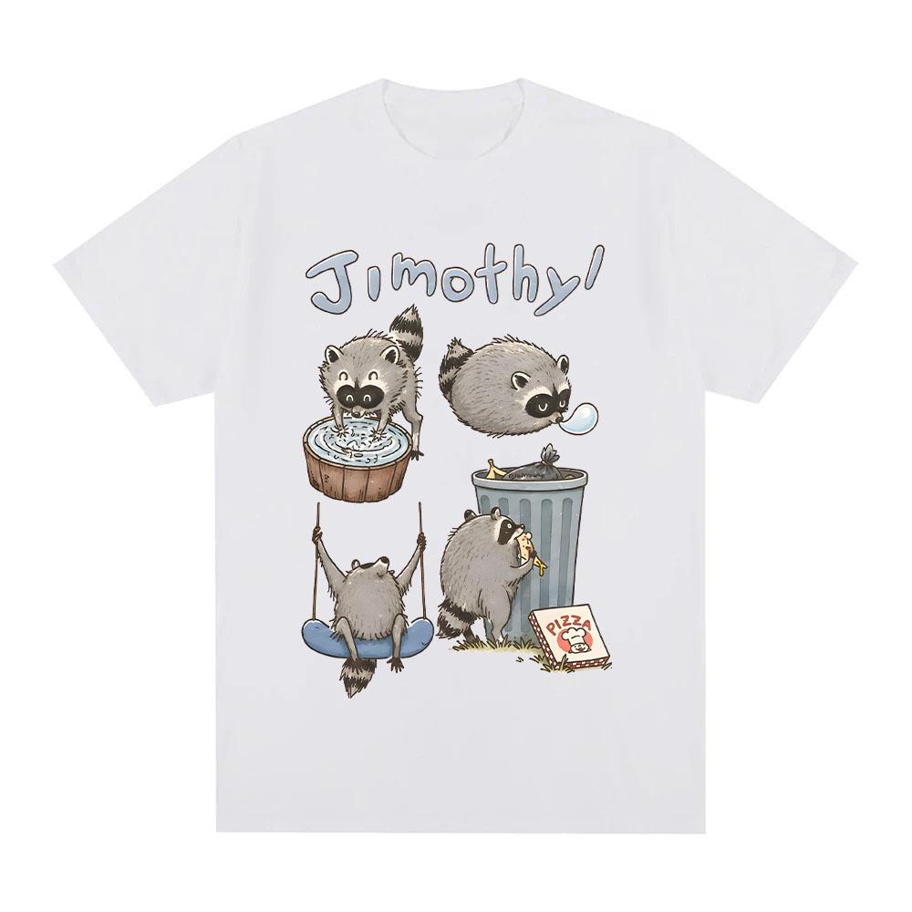 T-shirts Mignons Raccoon Jimothy T-shirt Drôle Panda Poubelle Coton Confortable Esthétique Cottagecore Cadeau Amoureux des Animaux Vêtement Unisexe