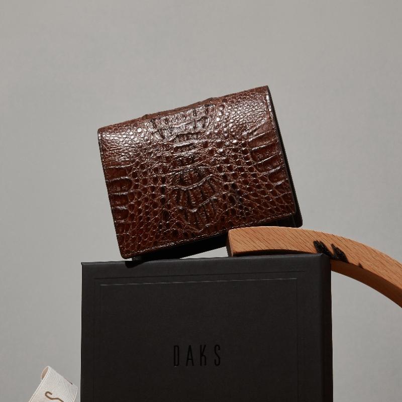 Daks Brown Crocodile Leather Wallet Dbwa6e717w3