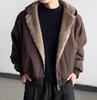 American High Street Hooded Cotton Jacket - Men's Winter Fur Collar Outerwear