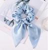 Hot Summer Mulberry Silk Hair Tie Large Satin Fabric Scrunchies Hair Band Woven Bow Hair Rope for Women