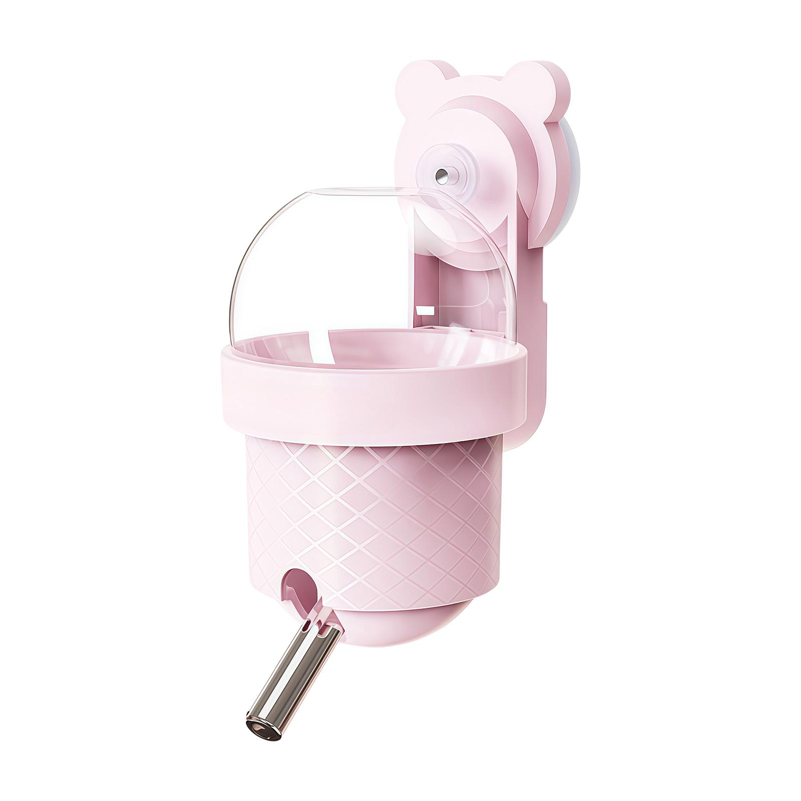 

Fun Ice Creams Themed Small Animal Water Feeders with Silicones Suction Cup Drinking Feeders Dispenser Bottles рожевий