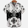 Demonic Horror 3D Printed Hawaiian Shirt Men's Loose Breathable Summer Short Sleeve