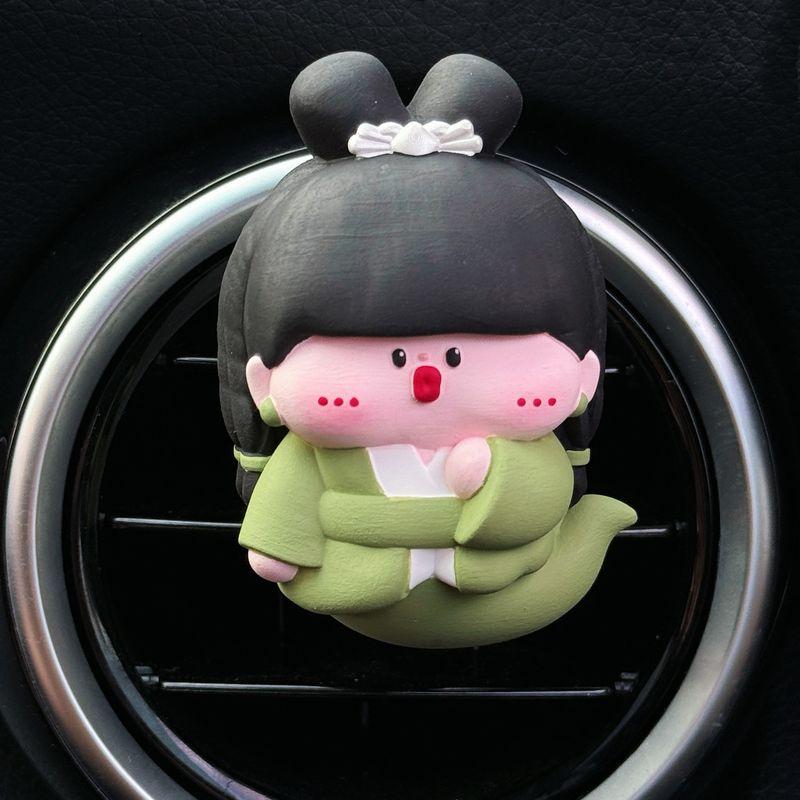 Auto Perfume Aromatherapy Cute Q Version White Snake Green Snake Fahai Xu Xian Cartoon Car Center Console Decoration Fragrant Stone Green Snake Air Outlet