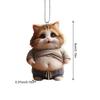 Cute 2D Flat Cat Keychain Acrylic Cartoon Car Mirror Backpacks Hanging Pendant Car Hanging Ornament Home Decor