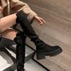 Fashion Comemore Women Temperament Long Boots 2024 New Knee High Botas Shoes Autumn Winter Platform Suede Black Knight Boots Female Shoe