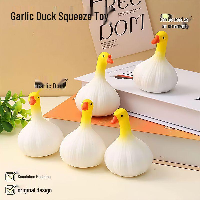 Garlic Duck Stress Relief Toy - Creative Slow Rebound Plush Ornament for Office Relaxation