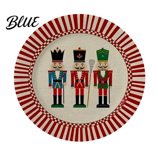 Tapis décoratif d'isolation thermique Rond Set de table de Noël 14 pouces Motif festif Antidérapant Protecteur de table Couvercle de table anti-brûlure Endroit pour manger