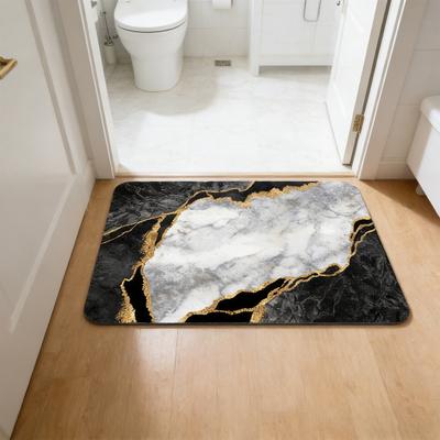 Marbling Area Rug Soft Non-Slip Absorbent Floor Mat Abstract Modern Entrance Rug Doormat for Bathroom Kitchen Bedroom Living Room Decor