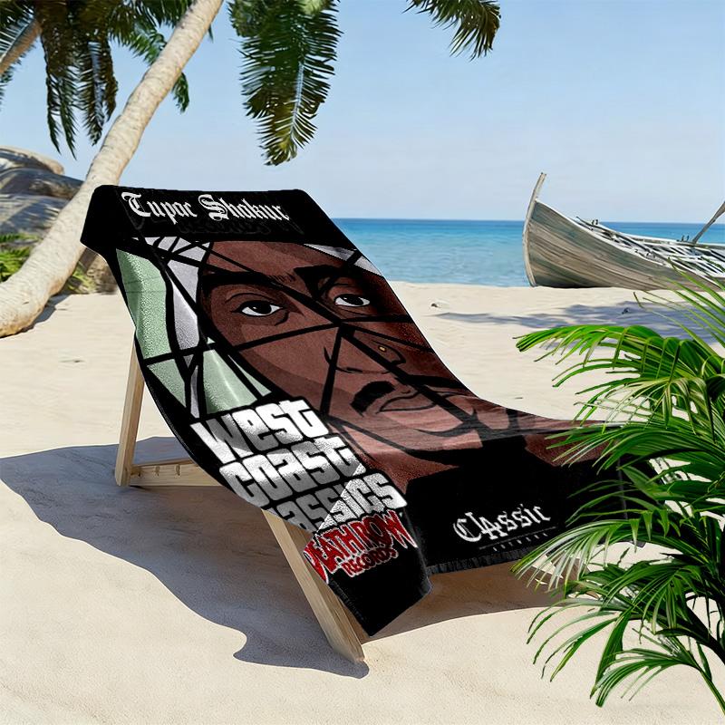 2Pac: Until End Time beach towel Beach towel for vacation photos Portable for travel quick-drying swim towel Absorbent bath towel Outdoor pool towel