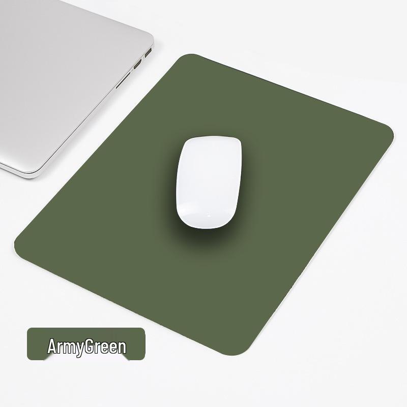 Minimalistická protiskluzová jednobarevná kožená podložka pod myš pro notebook, počítač, kancelářský stůl nebo hraní her