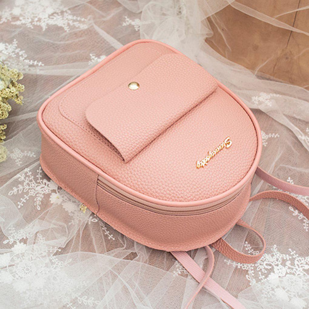 2020 Backpack Women Korean Style PU Leather Shoulder Bag For Teenage Girls Multi\-Function Small Bagpack Female Phone Pouch