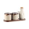 creative ceramic soy sauce pot small oil  seasoning bottle simple vinegar  Japanese retro seasoning bottle set