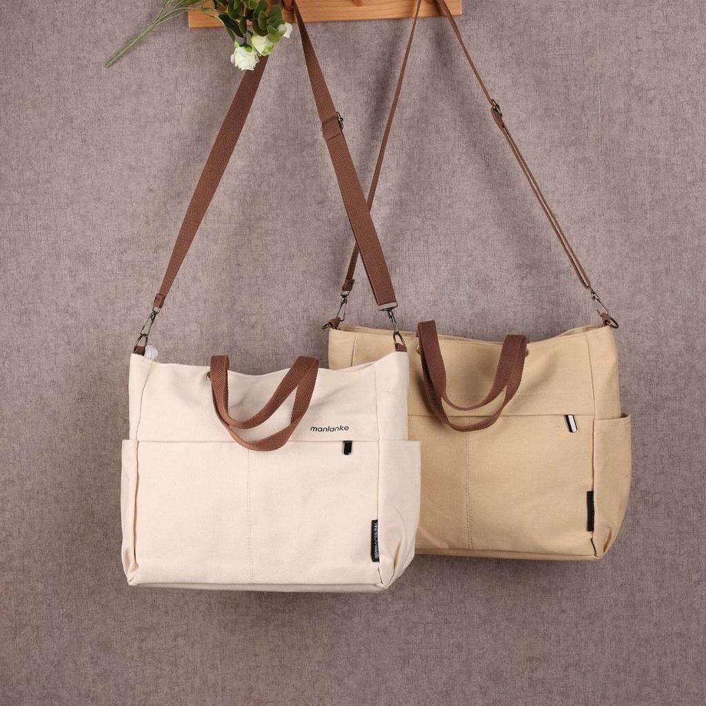 Thickened Large Capacity Canvas Commuting Bag, Women's Hand-held Tote Bag, Fashionable Outdoor Crossbody