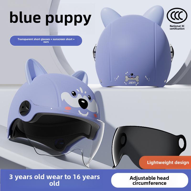 "3C Certified Kids' Winter Motorcycle Safety Helmet - Electric, Warm, Half-Helmet for Boys & Girls"