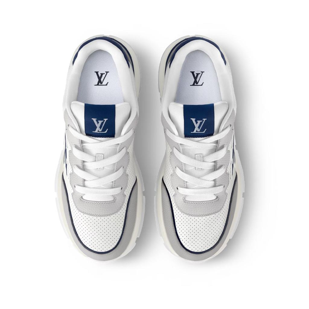 Louis Vuitton Classic Cow Leather Low Top Casual Shoes Men's Sea Blue 1AHSUW