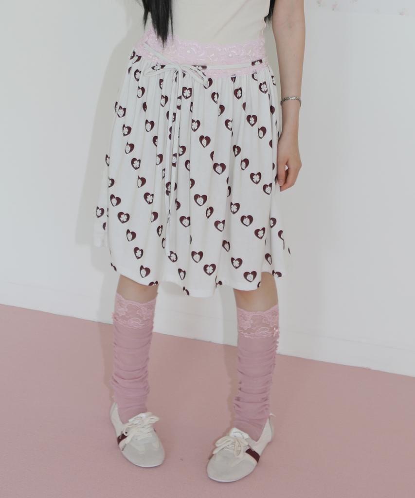 NOFFICIALNOFFICE Lace Trim Shirt Leg Warmer Pink