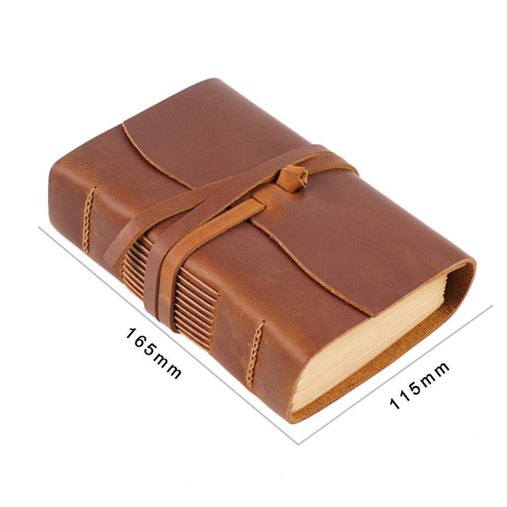 Thick Retro Chinese-Style Cowhide Diary Notebook with Kraft Paper
