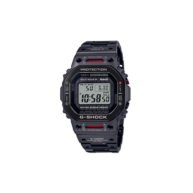

Casio all-metal series-B5000 square dial digital display, six-station radio wave, Bluetooth connection, 200 meters waterproof, solar GMW-B5000TVA-1PR чёрный