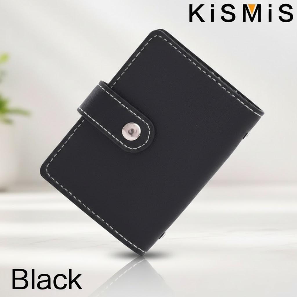 

Slim Minimalist PU Leather Card Holder 26 Slots Compact Stylish Organizer Men Women Fashion Wallet Accessories чёрный