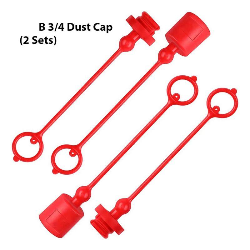 AEE2-Male Dust Cap And Female Plug Cover Fits Hydraulic Quick Disconnects Coupler ISO-B 3/4