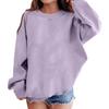Women's Color Long Sleeve Neck Sweatshirt Loose Fit Casual Pullover Top