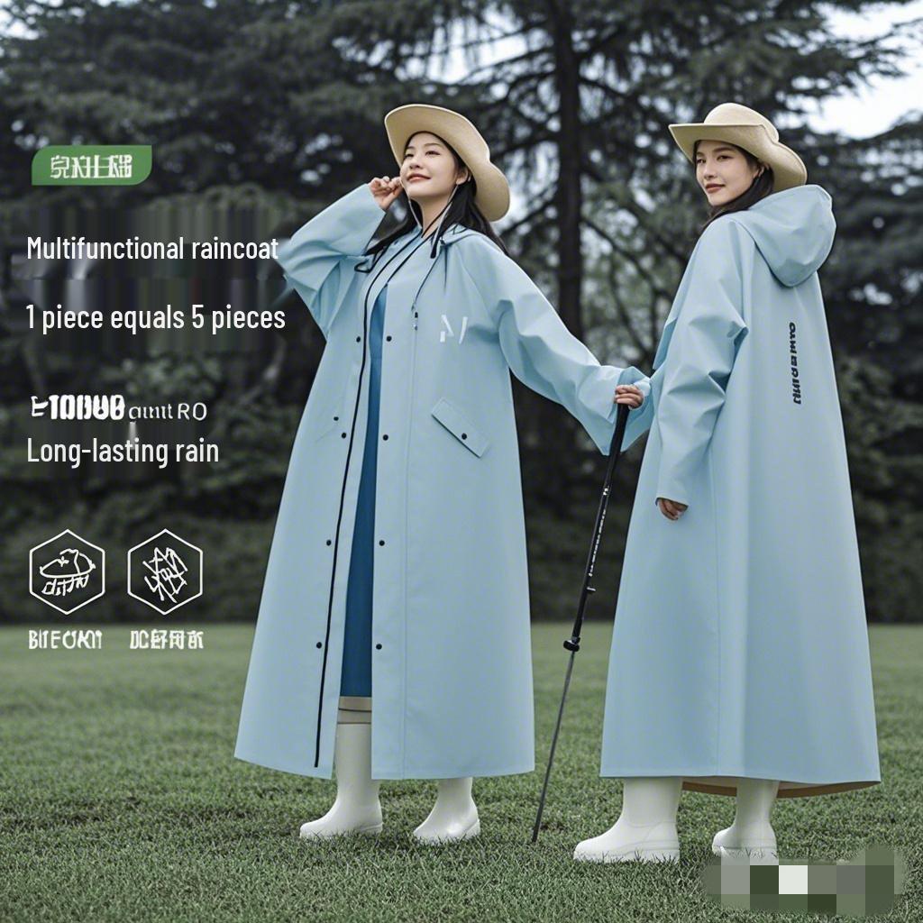 Extra Long Rainproof Motorcycle & Electric Bicycle Poncho - Stormproof One-Piece Overcoat