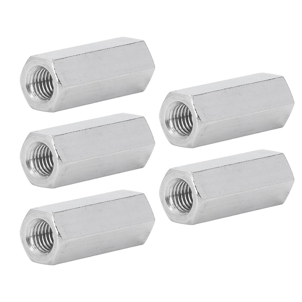 5PCS Hex Coupling Nuts 304 Stainless Steel Thread Connection Nut for Bolt Stud Machine Screws