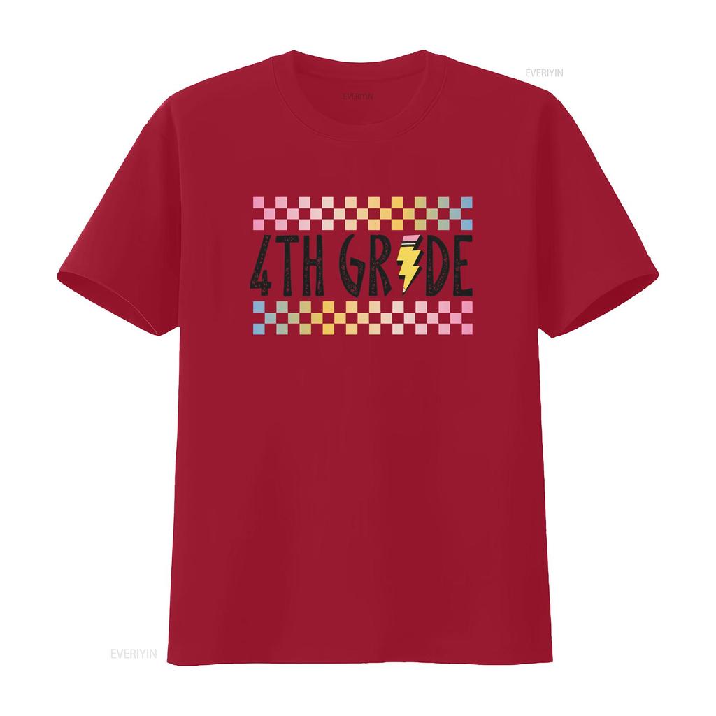 T-shirt Enseignant de Quatrième 4ème Premier Jour d'École Rétro Équipe vintage Lavé Élégant mode Unisexe Extensible Polyvalent