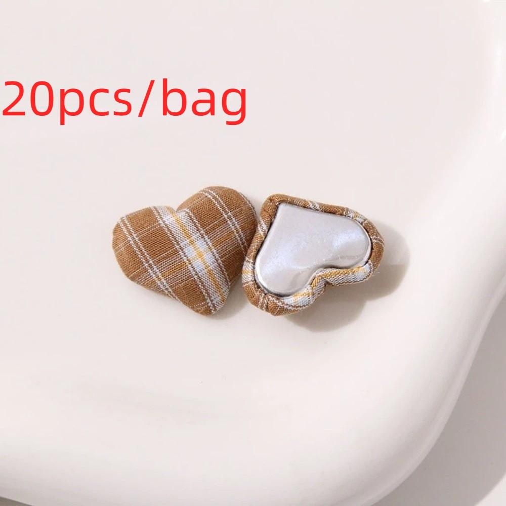 20pcs Heart Button Fabric Bag Buttons 20pcs Set Heart Shape Buttons Sewing Crafts